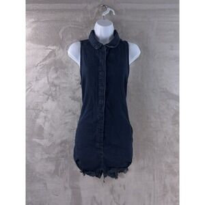 ONE X ONE TEASPOON Denim Romper Womens Size XS Dark Blue Wash Jumpsuit
